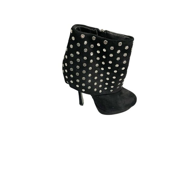 H By Halston Studded Black Suede Platform Booties boot Size 6 - Picture 1 of 5